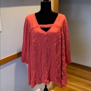 Boho style top sz 2x ! Longcan be worn w/leggings
